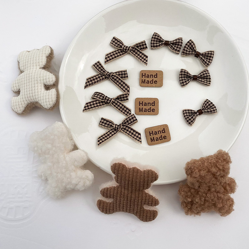 Winter Clothing Label - Autumn Winter Plu Bear Fabric Knot
