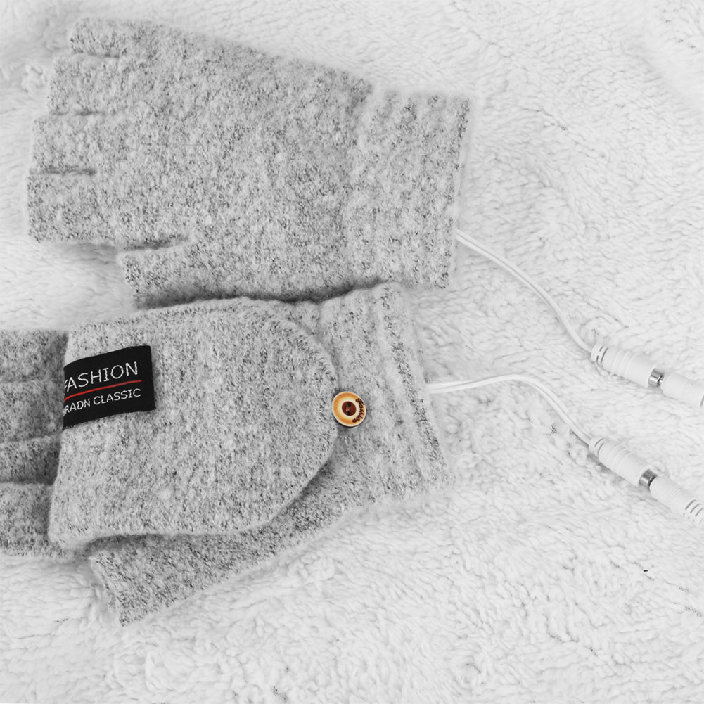 Knit Glove Touch Screen - USB Electric Heated Gloves Adjustable Temperature