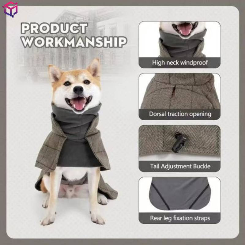 Warm Dog Coat English Plaid Do - Winter Clothing Types avaliação e preço