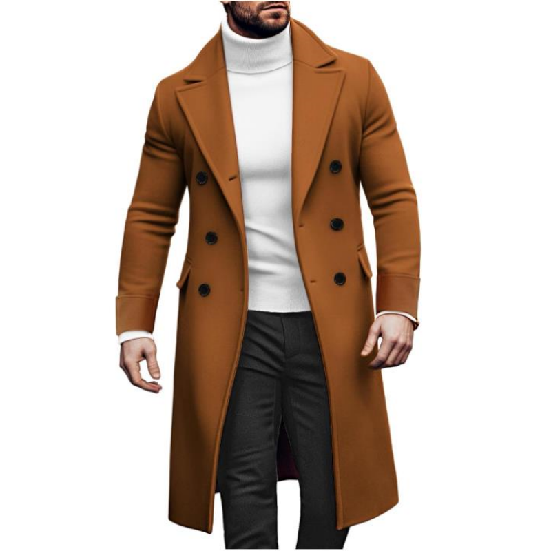 Men Long Double-breasted Coat  - Winter Clothing Types avaliação e preço