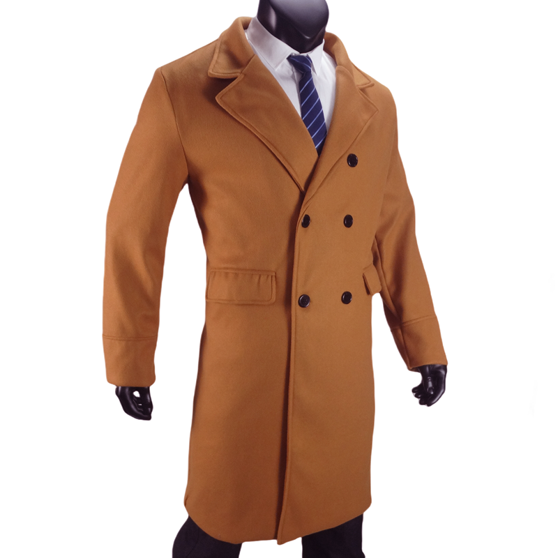 Men Long Double-breasted Coat  - Winter Clothing Types avaliação e preço