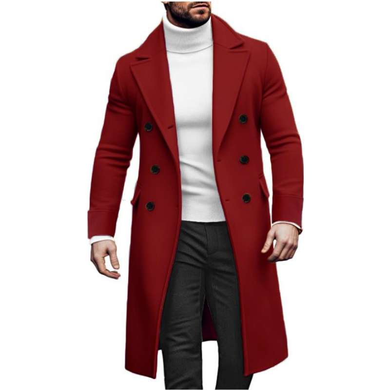 Men Long Double-breasted Coat  - Winter Clothing Types avaliação e preço