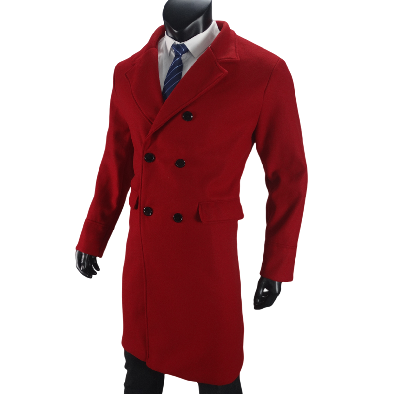 Men Long Double-breasted Coat  - Winter Clothing Types avaliação e preço
