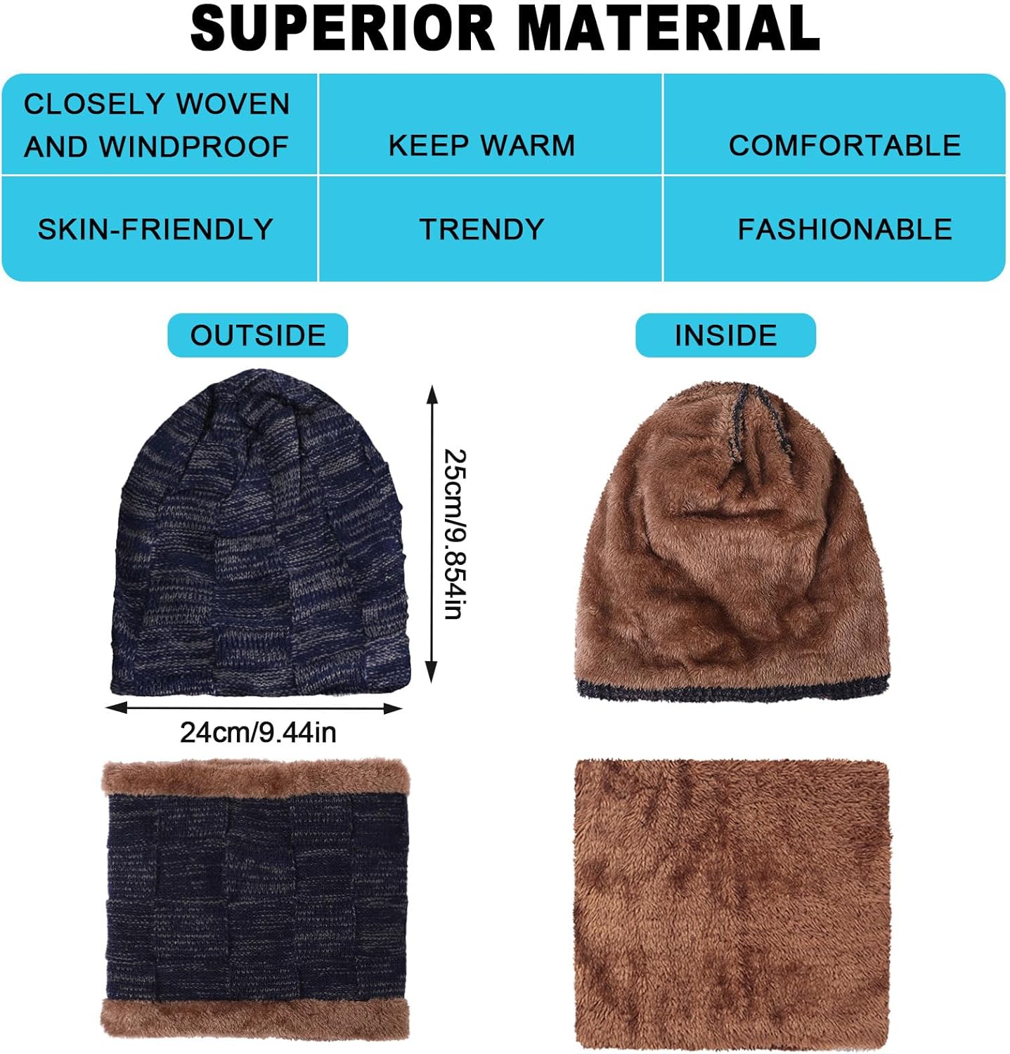 Winter Beanie Hat Scarf Socks  - Knit Glove Touch Screen avaliação e preço