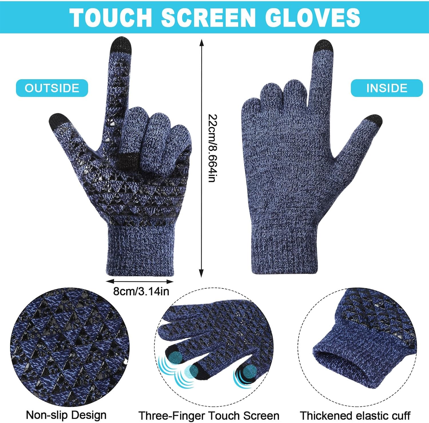 Winter Beanie Hat Scarf Socks  - Knit Glove Touch Screen avaliação e preço