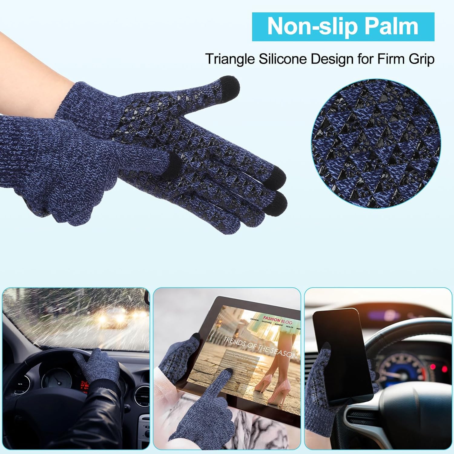 Winter Beanie Hat Scarf Socks  - Knit Glove Touch Screen avaliação e preço