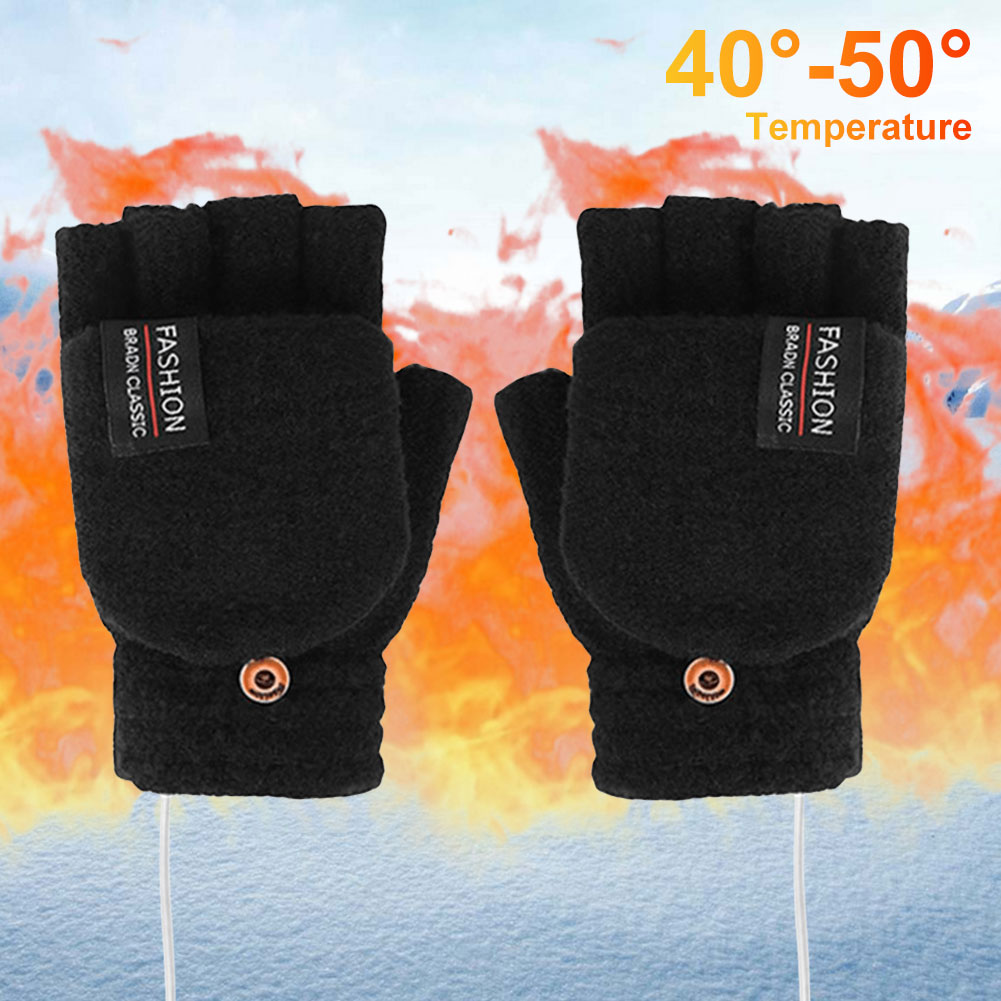 USB Electric Heated Gloves Adj - Knit Glove Touch Screen avaliação e preço