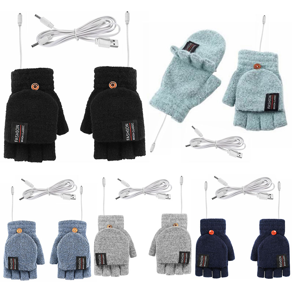 USB Electric Heated Gloves Adj - Knit Glove Touch Screen avaliação e preço