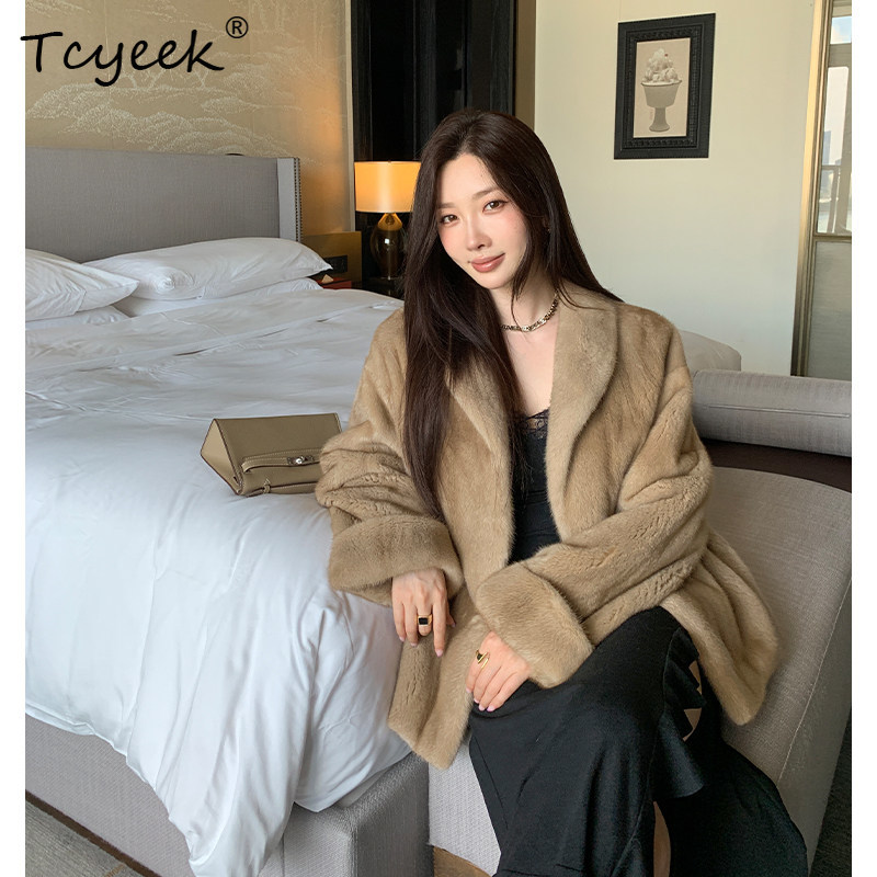 Tcyeek Natural Mink Fur Coat W - Winter Clothing Label avaliação e preço