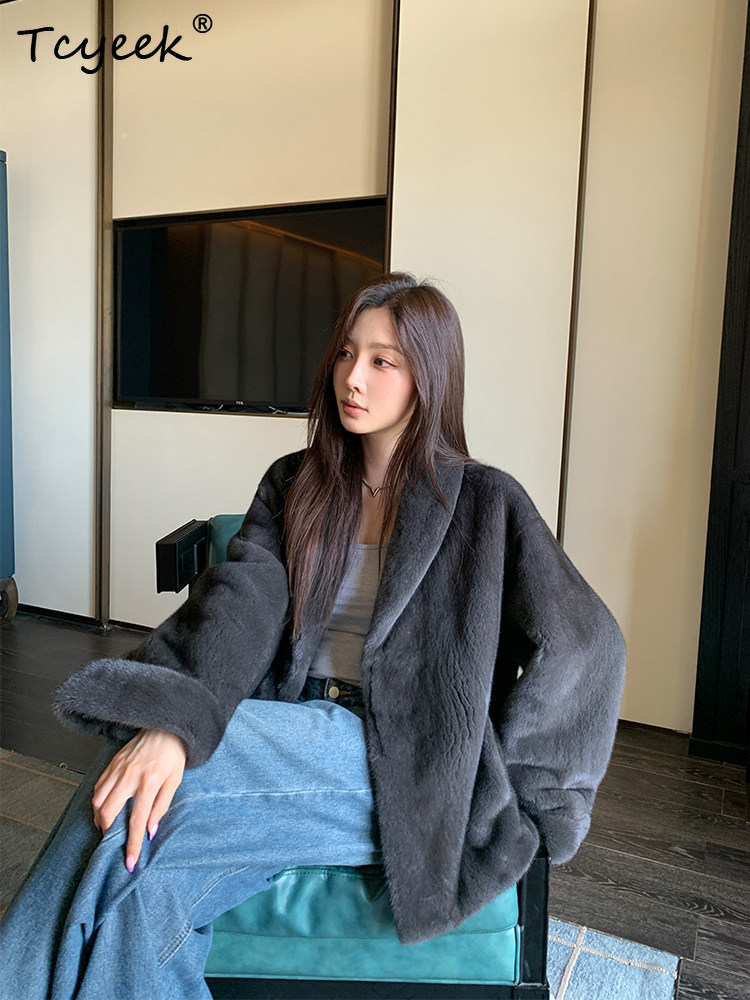 Tcyeek Natural Mink Fur Coat W - Winter Clothing Label avaliação e preço