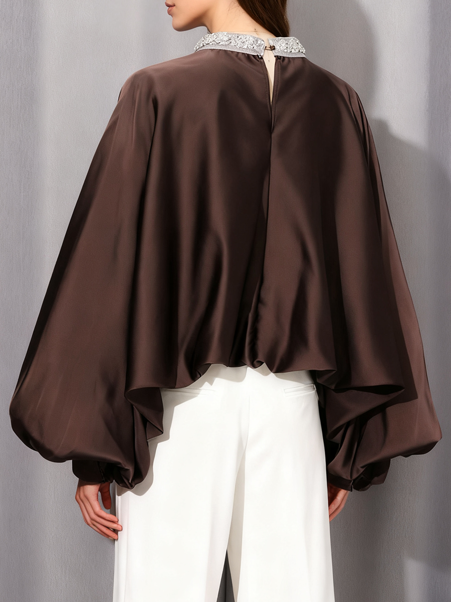 VGH Elegant Retro Loose Blouse - Winter Clothing Types avaliação e preço