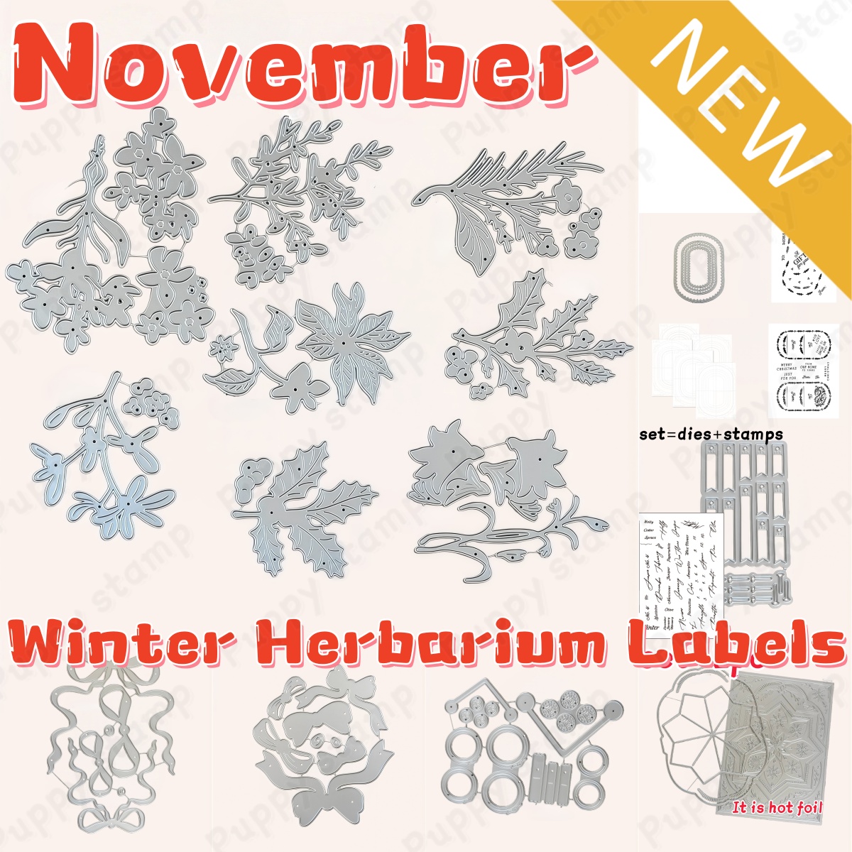 Winter Herbarium Labels Metal  - Winter Clothing Label avaliação e preço