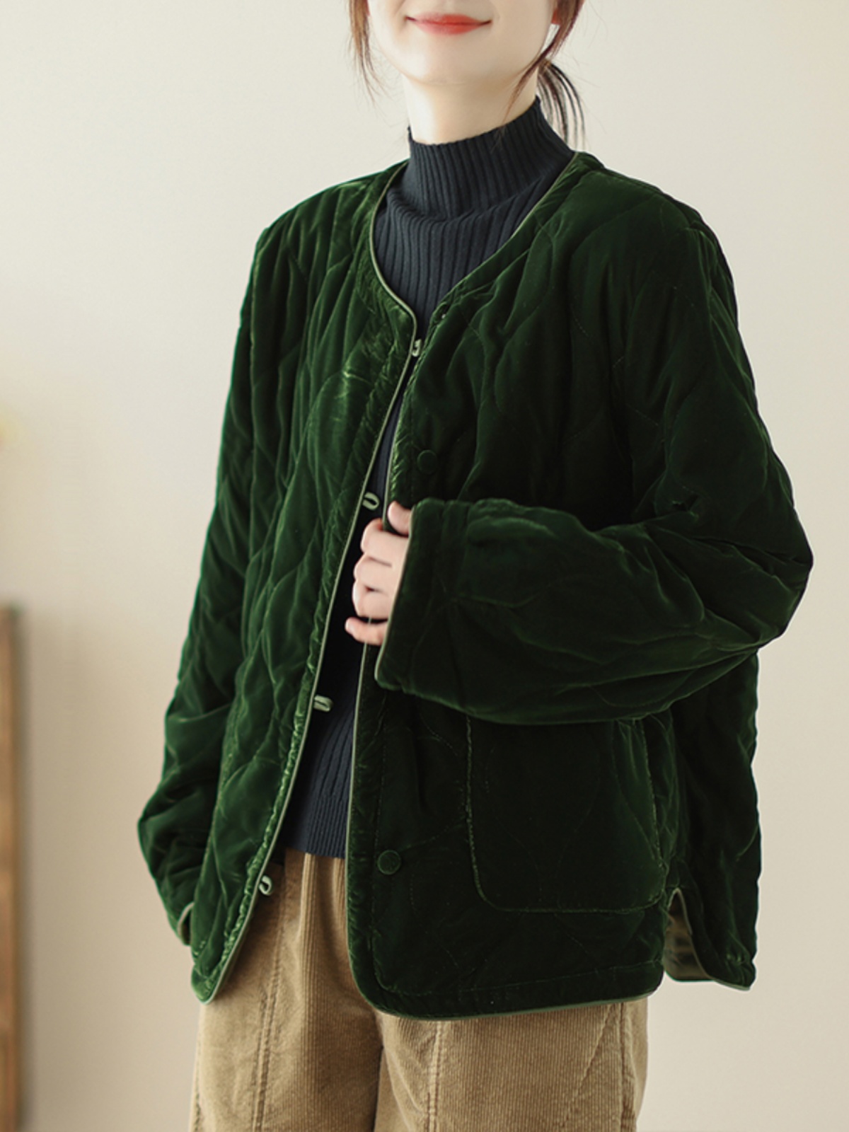 Retro Casual Cotton Jacket rou - Winter Clothing Types avaliação e preço