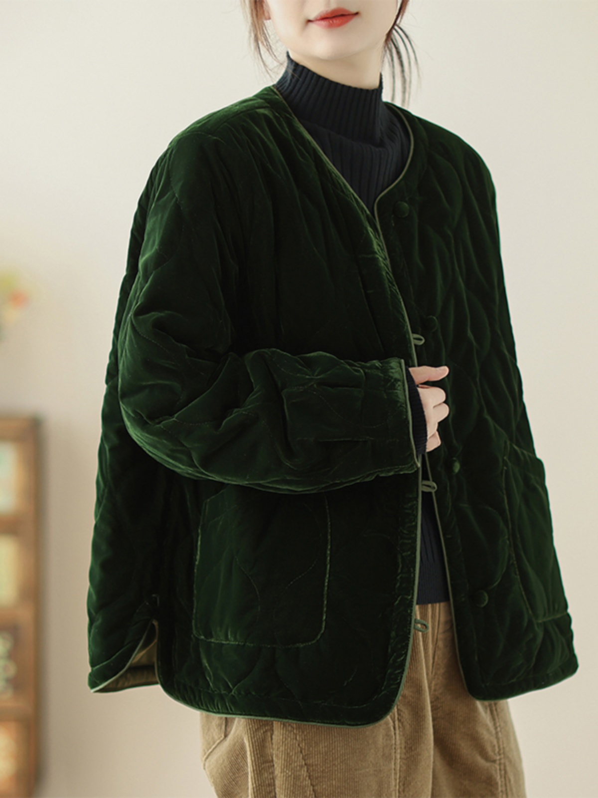 Retro Casual Cotton Jacket rou - Winter Clothing Types avaliação e preço