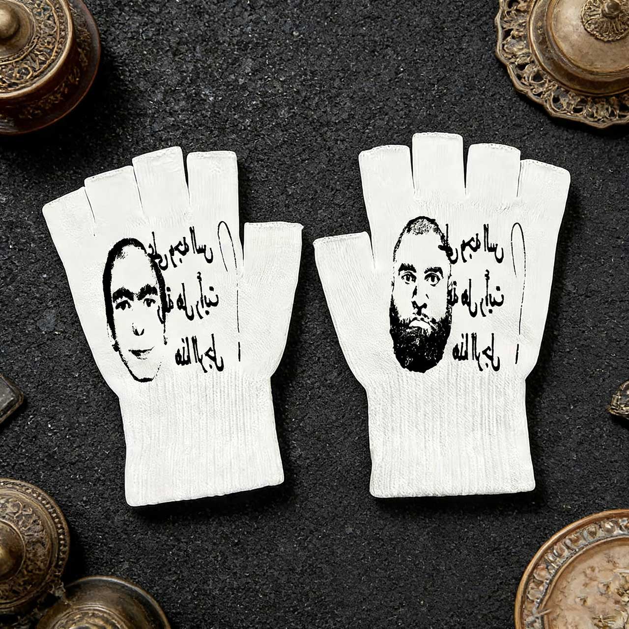 Y2K Retro Printed Fingerless G - Knit Glove Touch Screen avaliação e preço