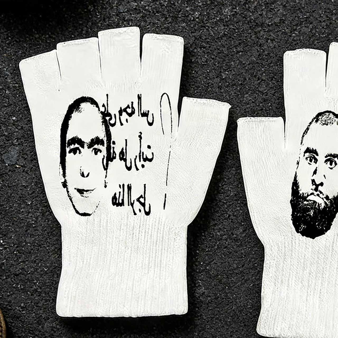 Y2K Retro Printed Fingerless G - Knit Glove Touch Screen avaliação e preço
