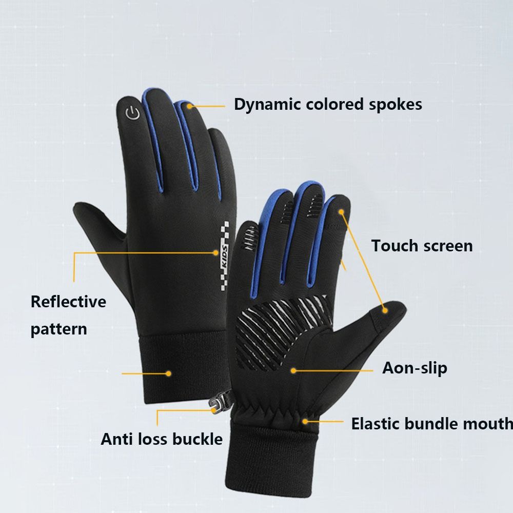 Non-slip Winter Children Bicyc - Knit Glove Touch Screen avaliação e preço
