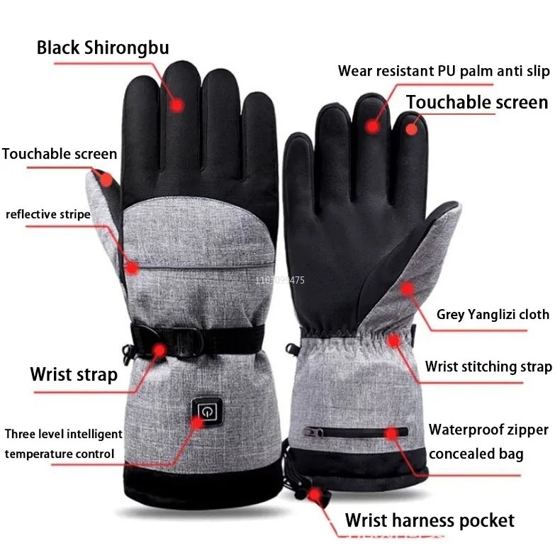Heated Skiing Waterproof Glove - Knit Glove Touch Screen avaliação e preço