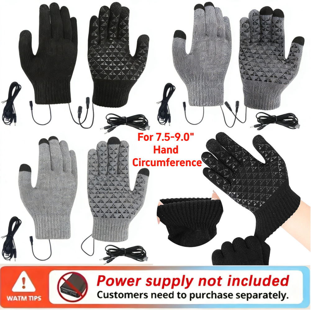 5-1Pairs USB Heated Knitted Gl - Knit Glove Touch Screen avaliação e preço